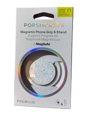 PopSocket Magnetic Phone Grip & Stand - White Iridescent Sparkle